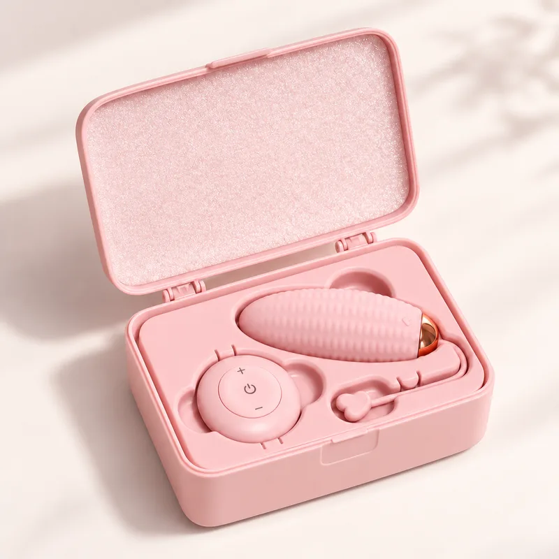 Pink product box with inner tray, view 1 of 2